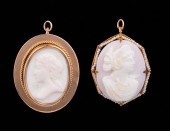 14 KT. YELLOW GOLD AND CAMEO P