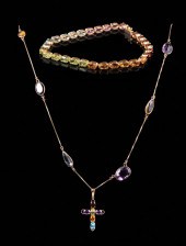 14 KT. YELLOW GOLD AND GEMSET