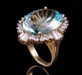 14 KT. YELLOW GOLD, AQUAMARINE
