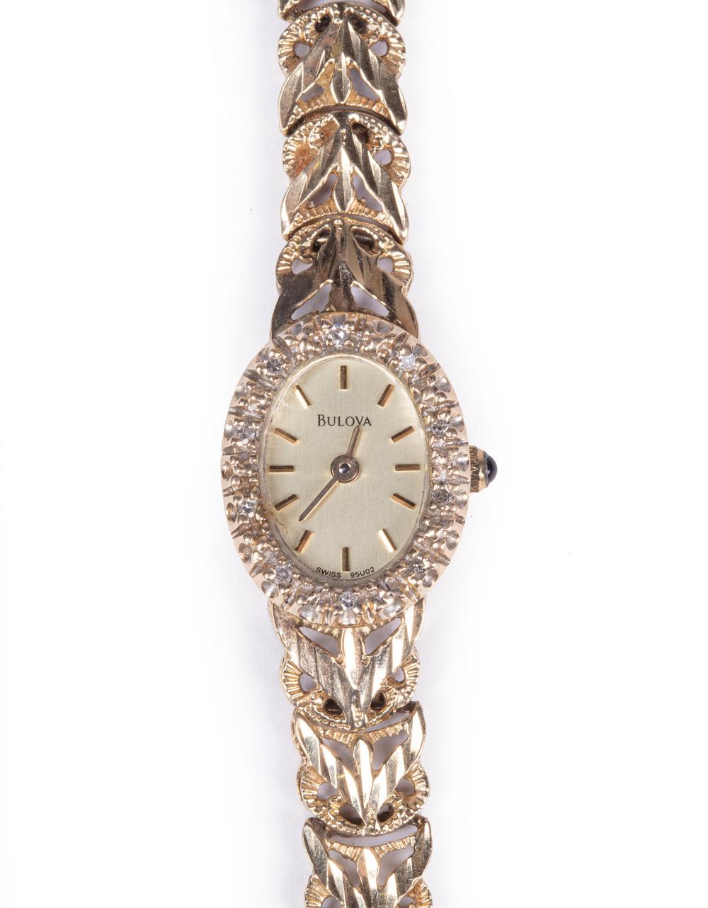 14 KT. YELLOW GOLD BULOVA LADIES