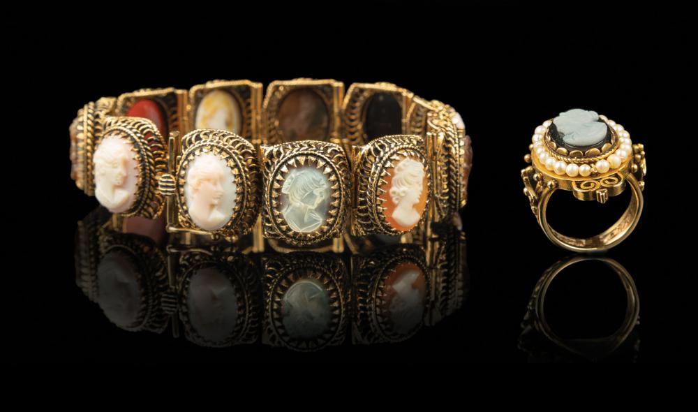 14 KT. YELLOW GOLD, CAMEO