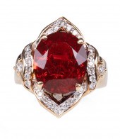 14 KT. YELLOW GOLD, FIRE OPAL