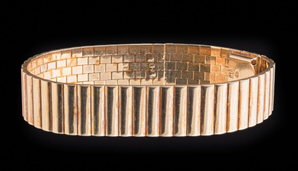 14 KT. YELLOW GOLD RIBBED