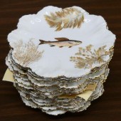 14 LIMOGES HAND PAINTED FISH S