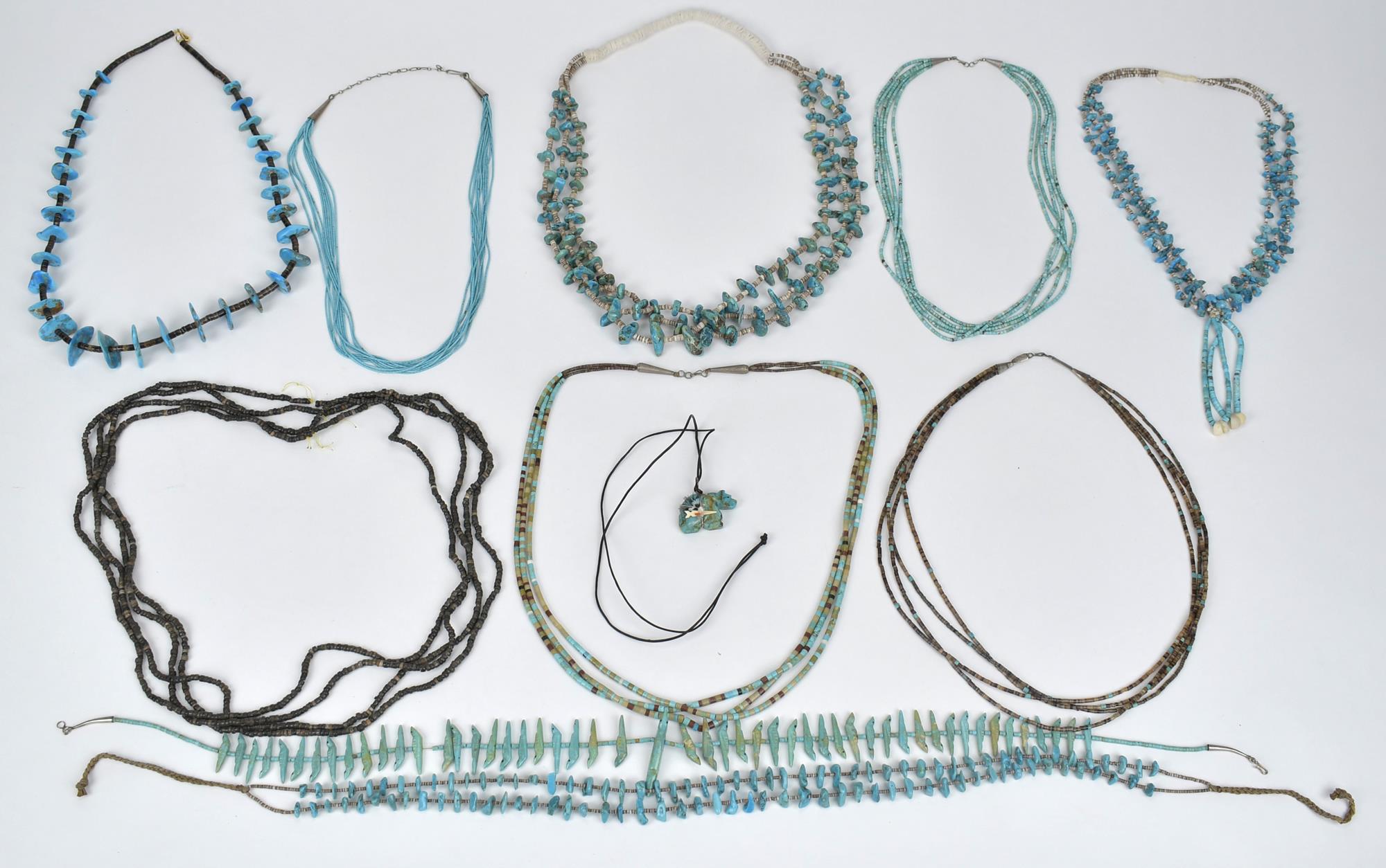 14 NATIVE AMERICAN NECKLACES.