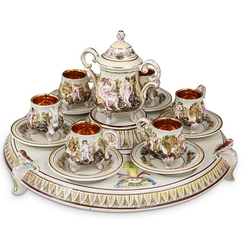 (14 PC) CAPODIMONTE GLAZED