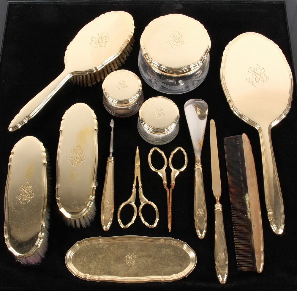 (14 PC) CARTIER GOLD VANITY SET -