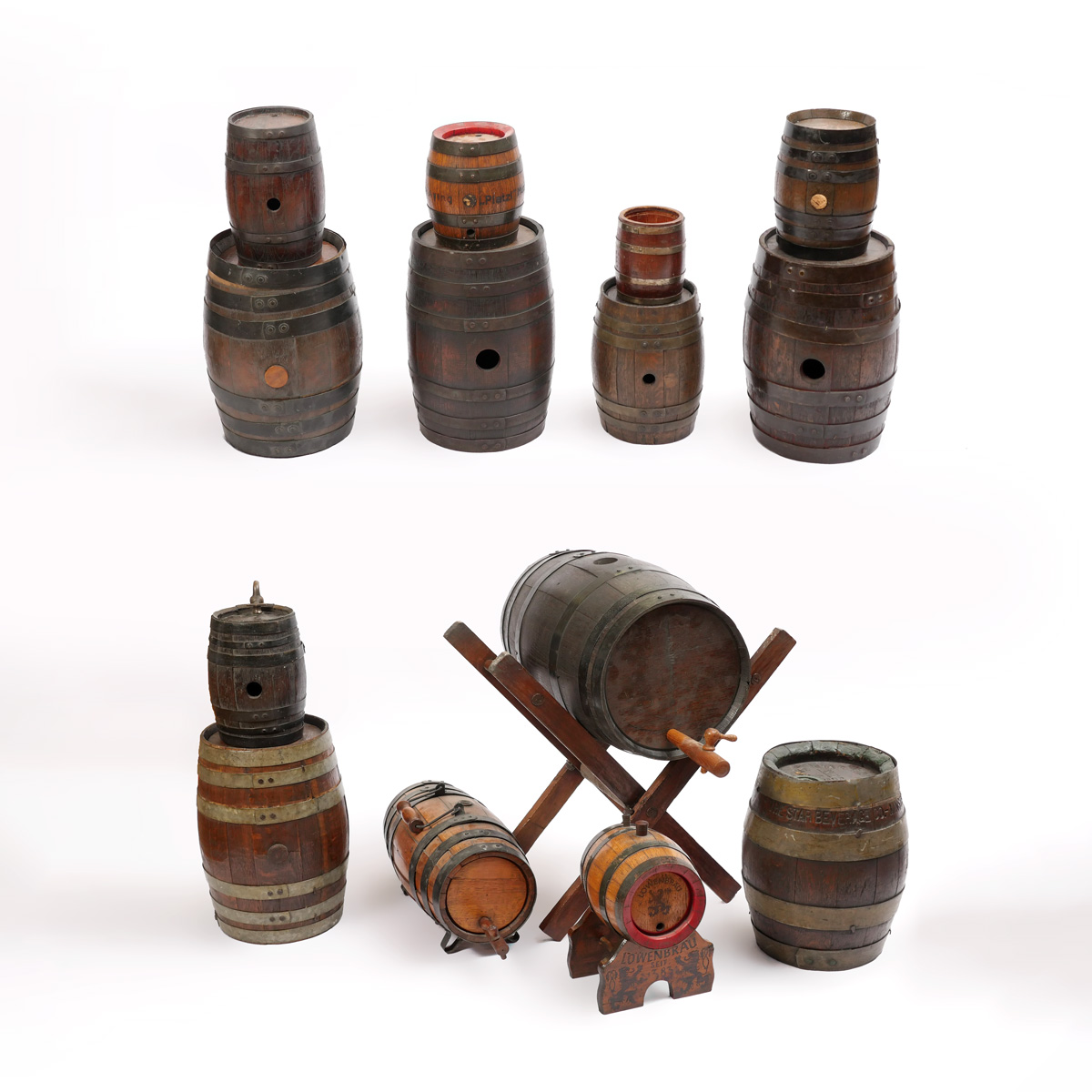 14 PC. CASK / KEG / BARREL LOT: