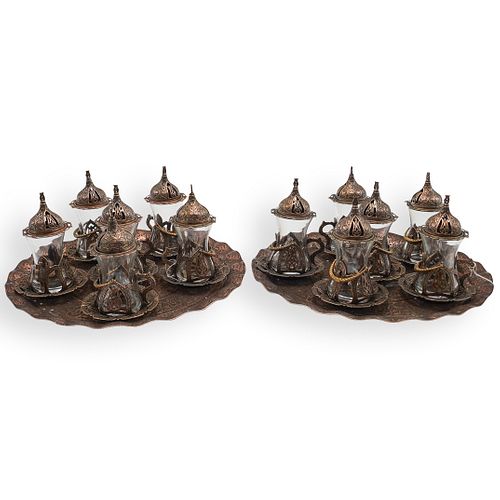 (14 PC) ORIENTAL METAL AND GLASS