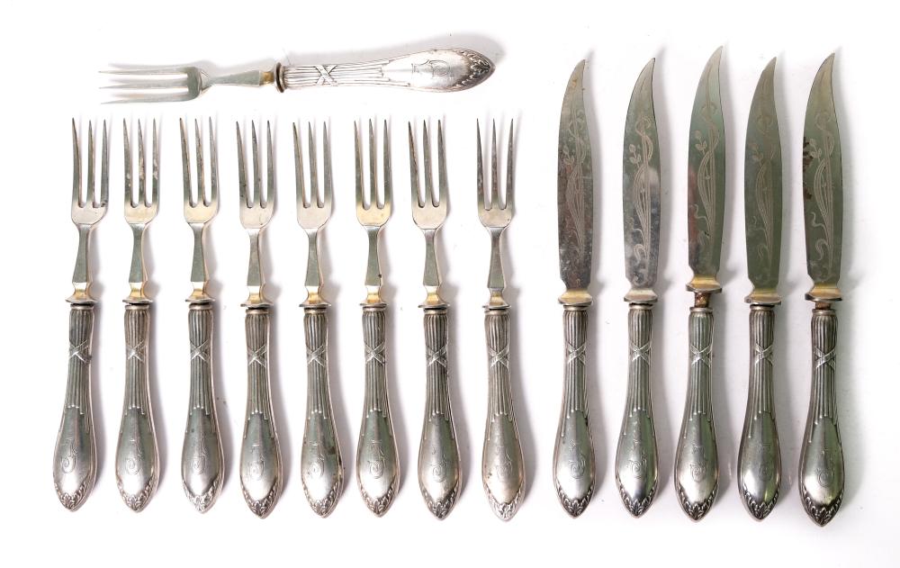 14 PCS GERMAN .800 SILVER FORKS &