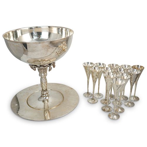 (14 PCS) LARGE SILVER PLATED