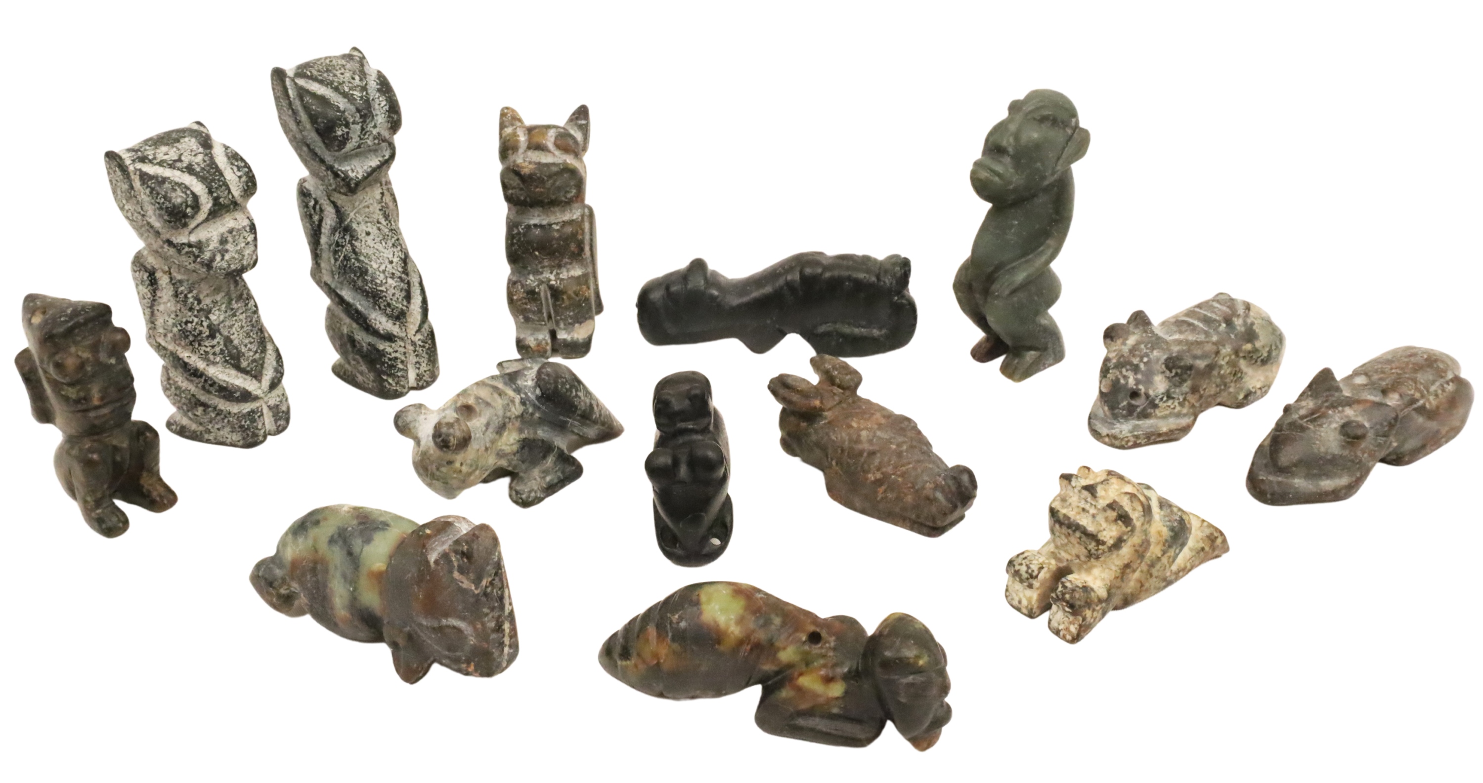 14 PCS OF CHINESE  CARVED STONE AND