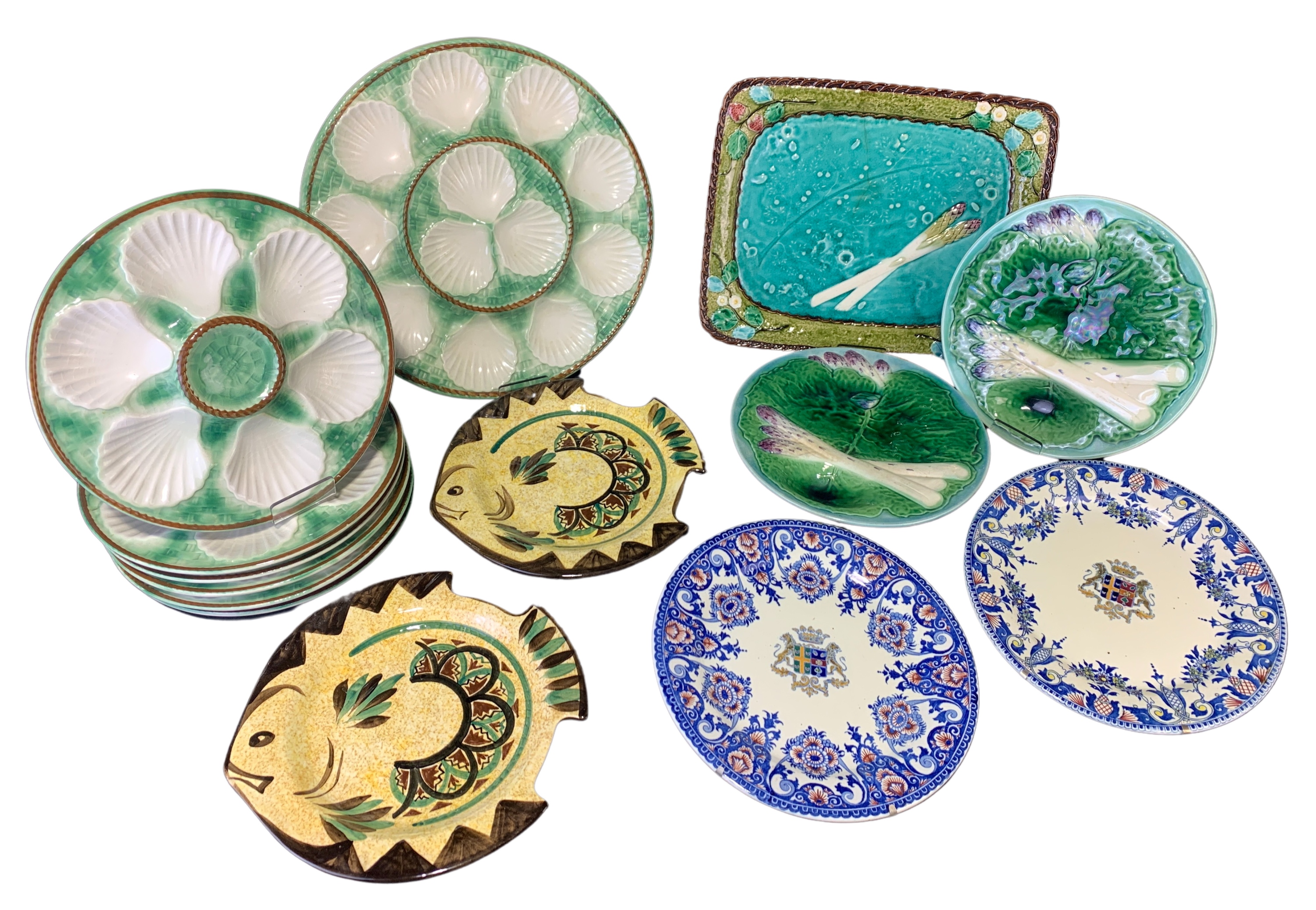 14 PCS. OF FRENCH EATHERNWARE &