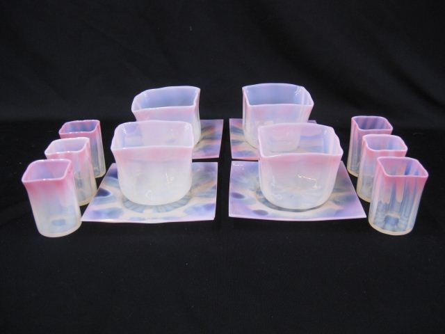14 pcs. Pastel Favrile Art Glass