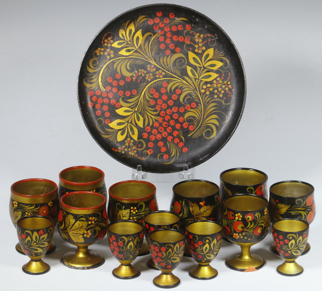 (14) PCS VINTAGE RUSSIAN FOLK ART