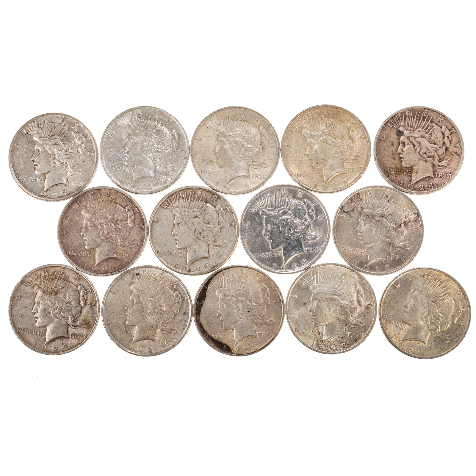 14 PEACE DOLLARS, 1922-1927 22, 23,