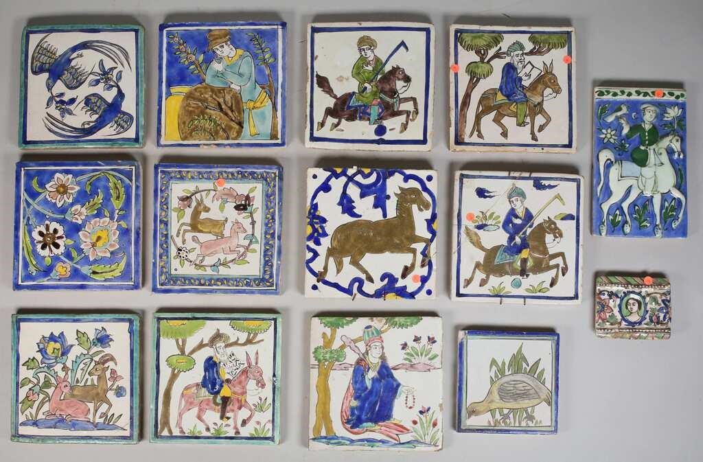 14 PERSIAN TILES14 Persian qajar