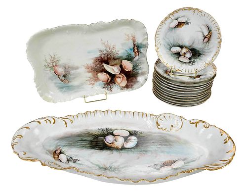 14 PIECE LIMOGES SHELL PORCELAIN