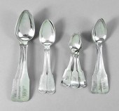14 pieces coin silver flatware