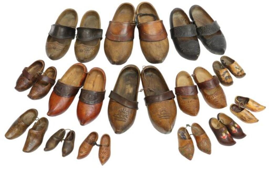 (14 PR) CARVED WOOD & LEATHER SABOT