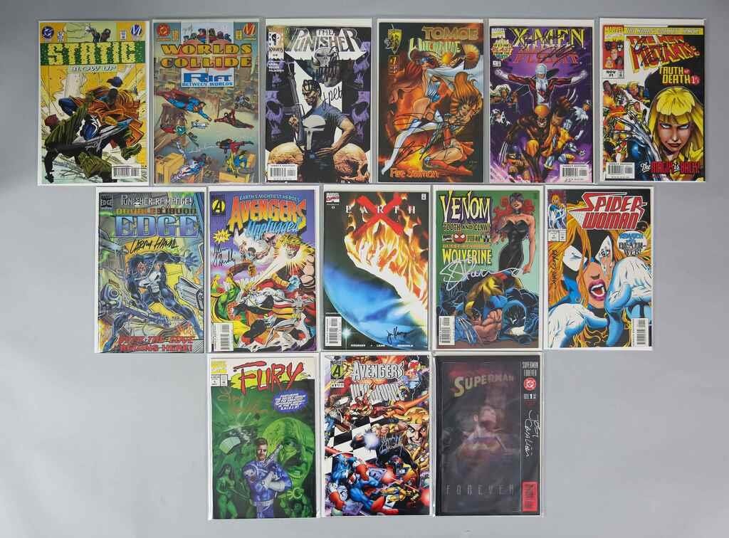 14 SIGNED MARVEL AND DC