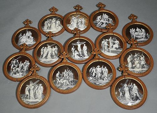 14 STATIONS OF THE CROSS, PAINTED