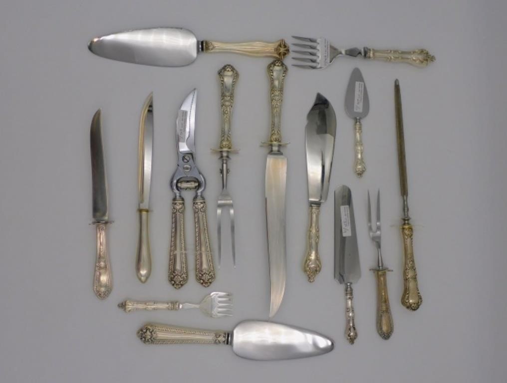 (14) STERLING SILVER HANDLED