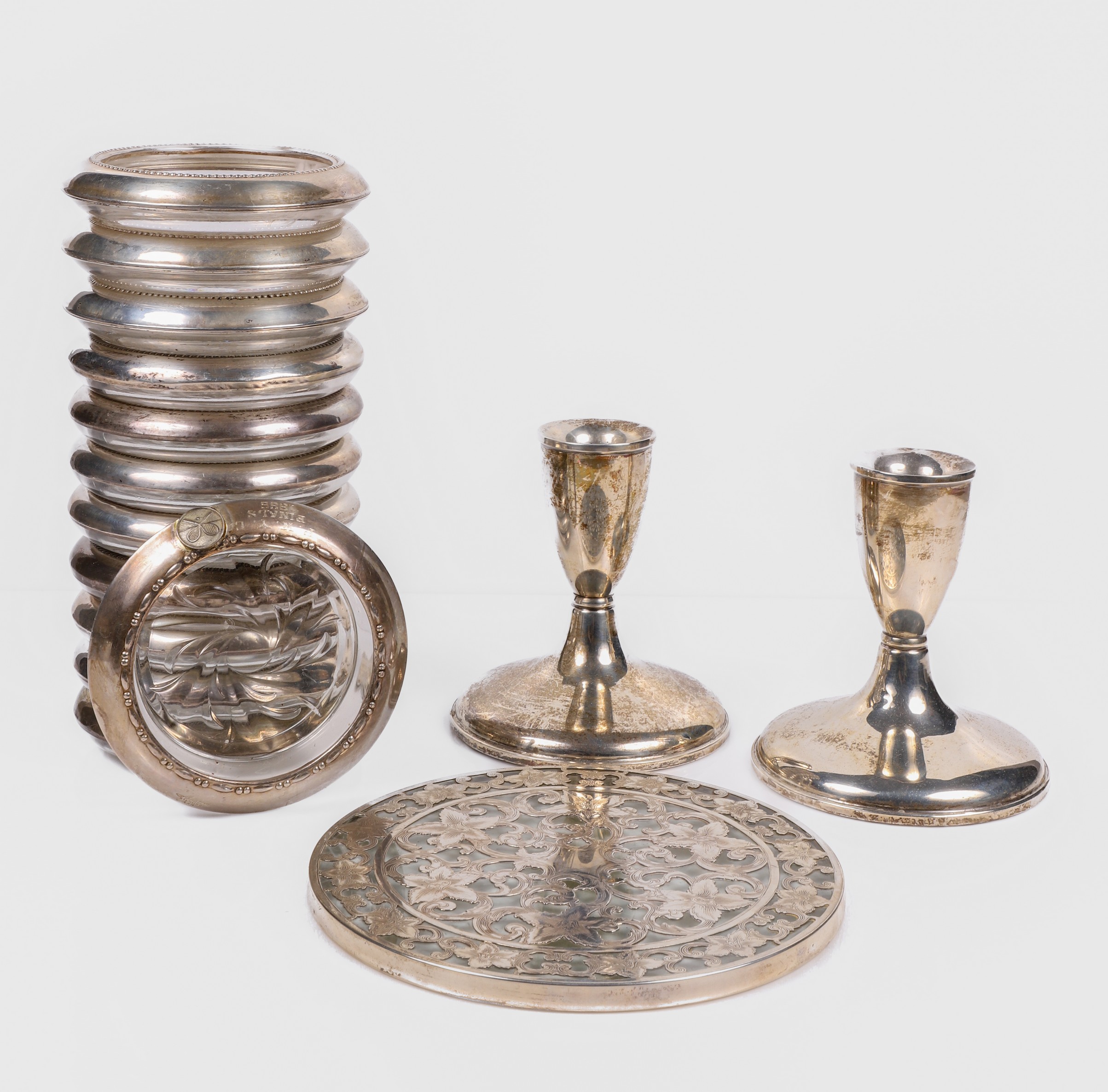 (14) Sterling weighed and mounted