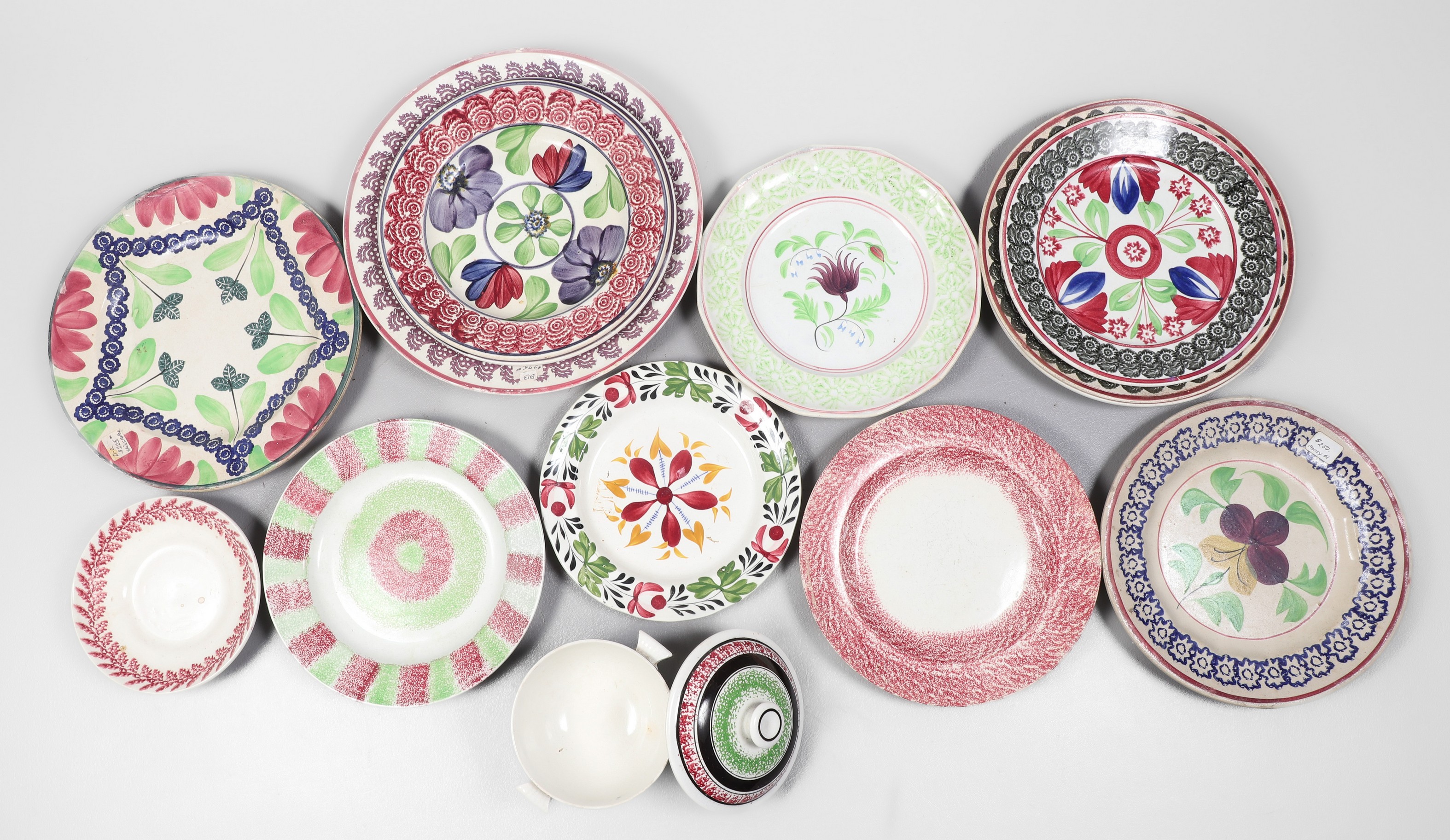 (14) Stick Spatter Plates, Saucer