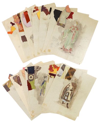 (14) THEATRICAL COSTUME DESIGNS FOR