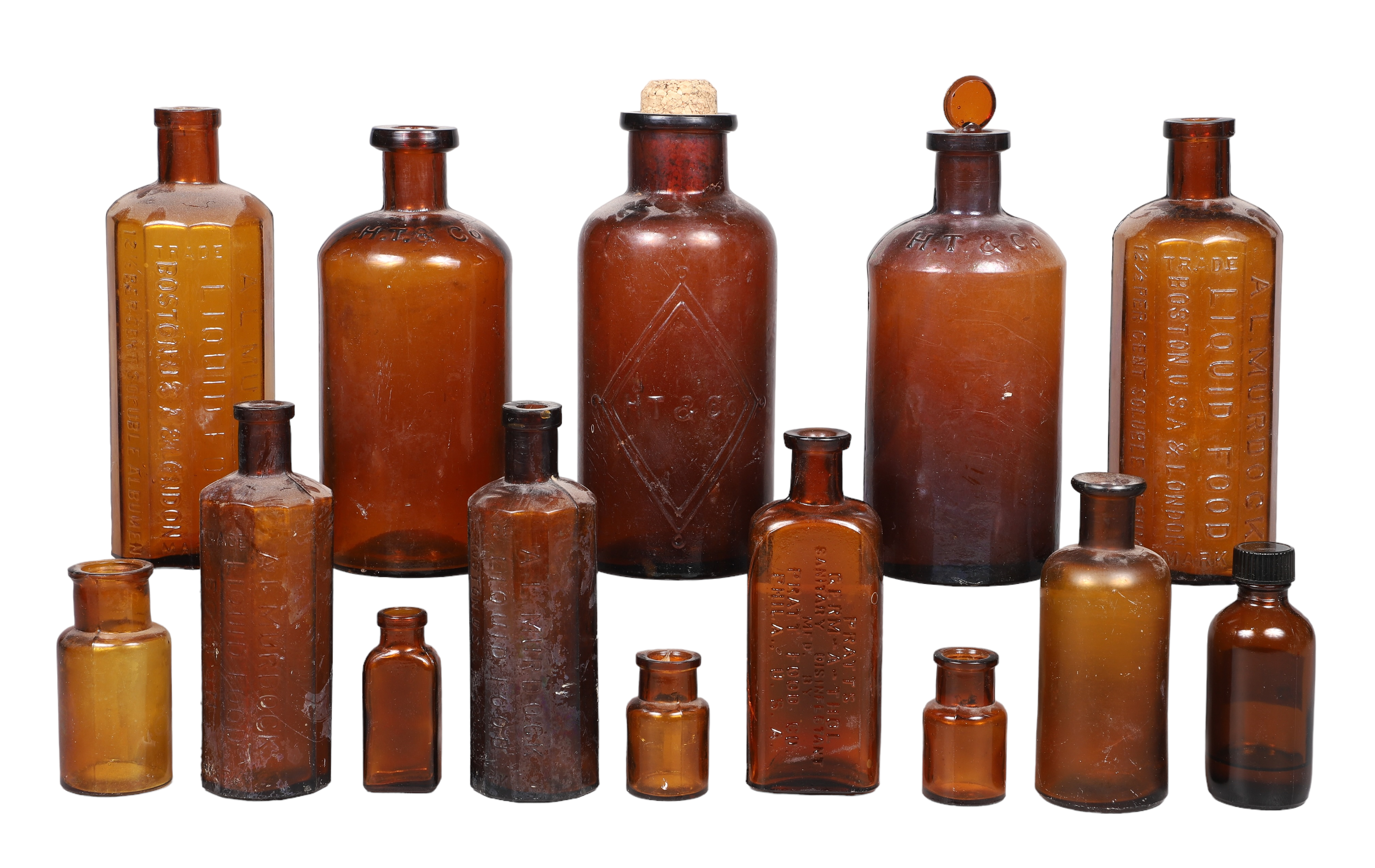 (14) Vintage brown apothecary