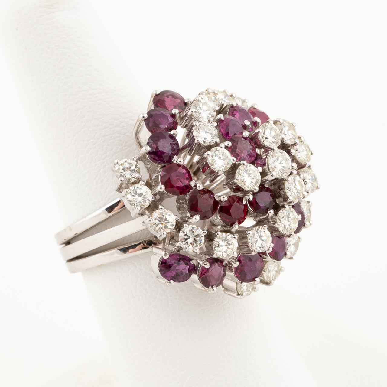14 WHITE GOLD, RUBY & DIAMOND