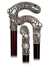 141. SILVER DRESS CANE -CA. 18