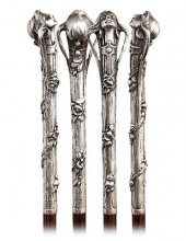 148. SILVER ART NOUVEAU CANE -