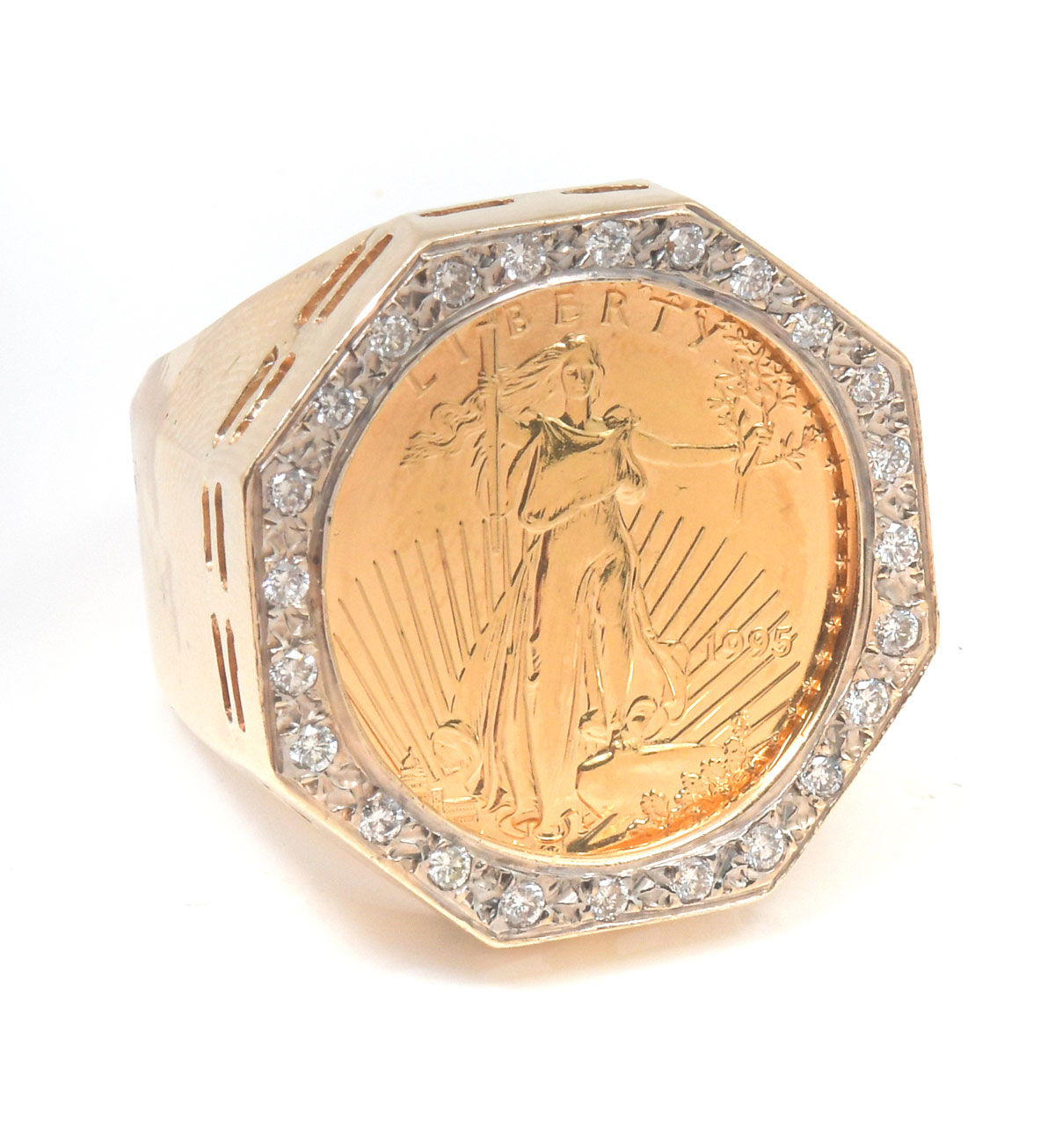 14K $10 LIBERTY COIN RING: Ca