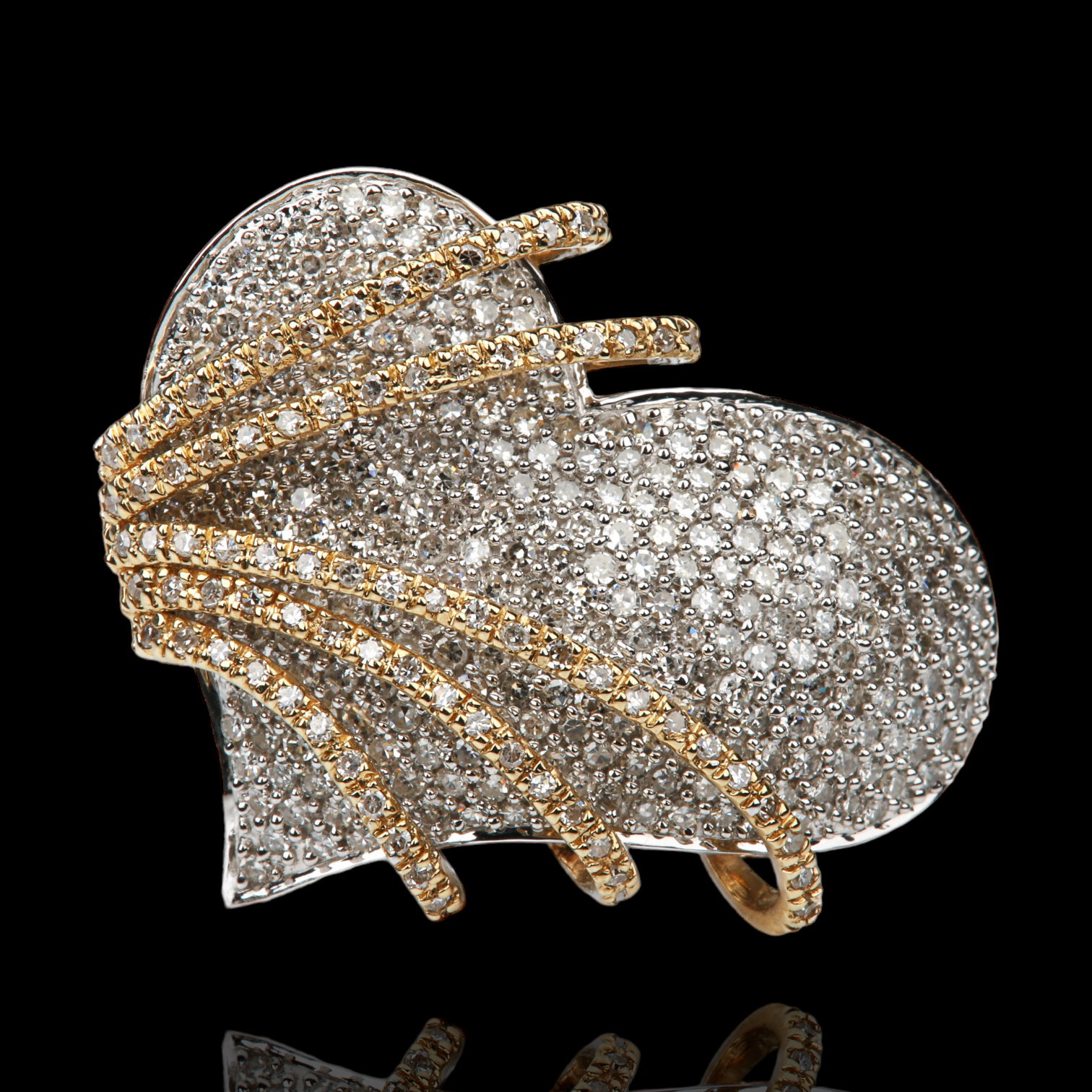 14K 2-Tone Diamond Heart
