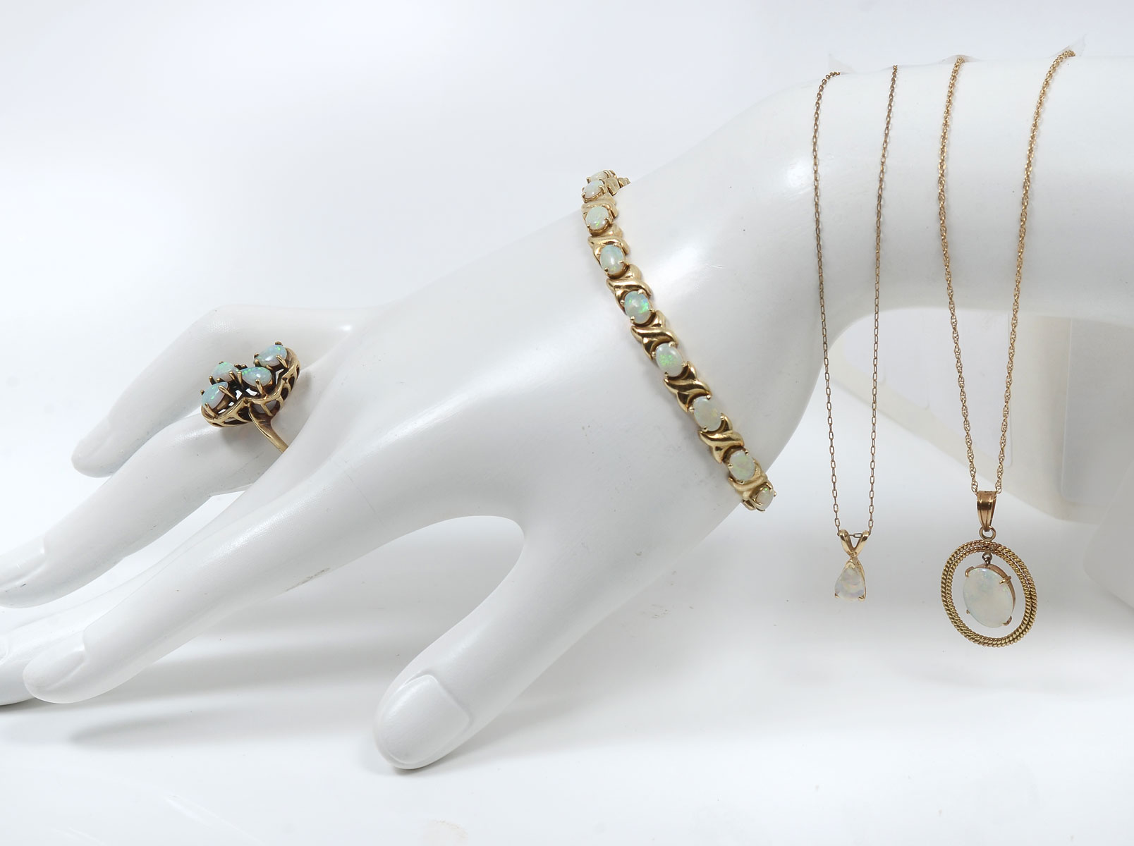 14K 4 PIECE OPAL JEWELRY LOT: A