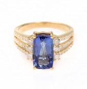 14K 4.12 CT TANZANITE & DIAMON