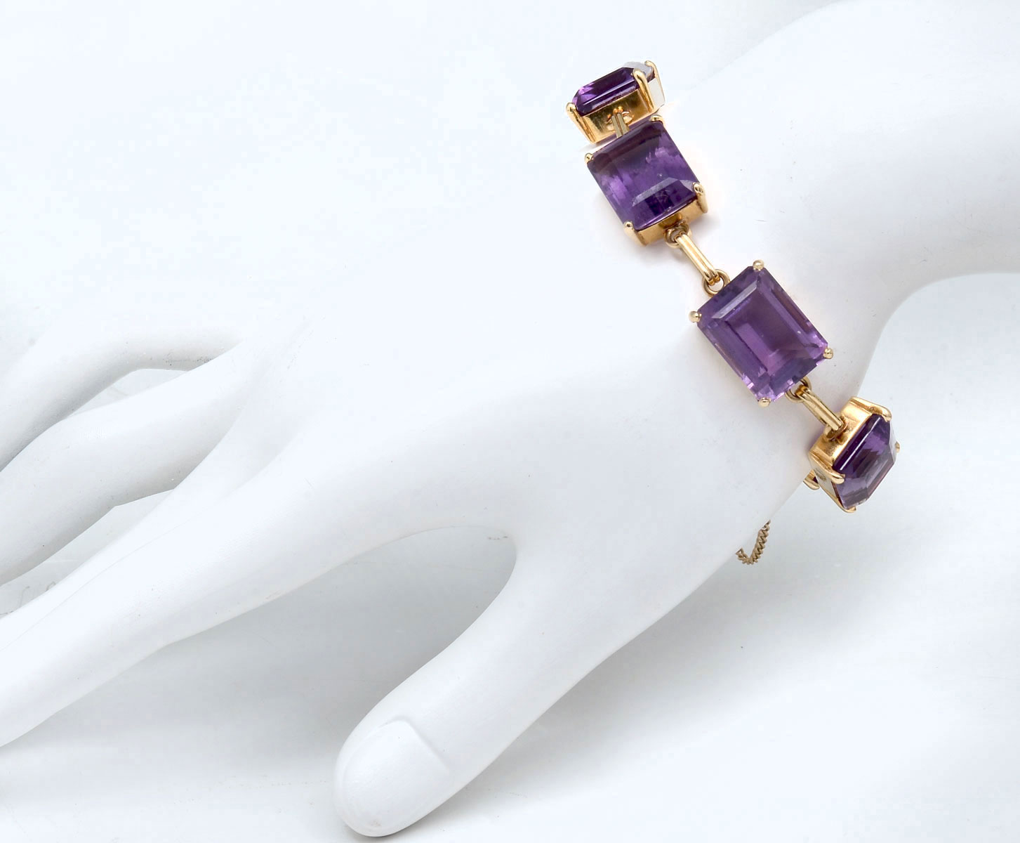 14K 60.00 CTW AMETHYST BRACELET: