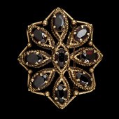 14k Almandine Garnet Brooch 14