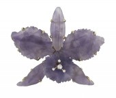 14K AMETHYST & DIAMOND ORCHID