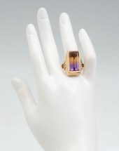14K AMETRINE RING: 14K yellow