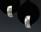 14K AND DIAMOND HUGGIE EARRING