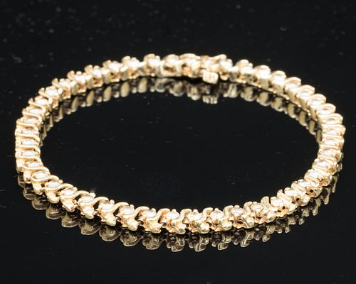 14K AND DIAMOND TENNIS