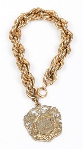 14K and sterling charm bracele