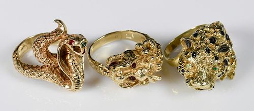 14K ANIMAL AND REPTILE RINGSGroup