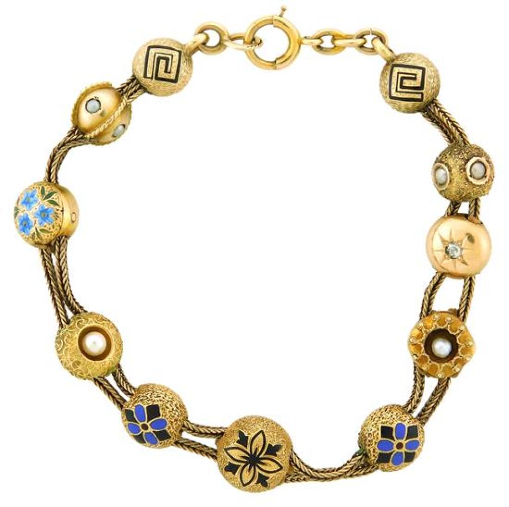 14K ANTIQUE SLIDE BRACELET,