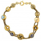 14K ANTIQUE SLIDE BRACELET, DO