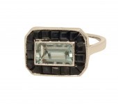 14K AQUAMARINE & BLUE SAPPHIRE
