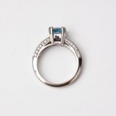 14K AQUAMARINE DIAMOND COCKTAI